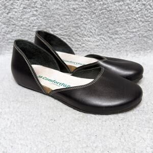 Comfortfusse Este Womens Size 38 US 7-7.5 Ballet Flats Shoes Black Leather